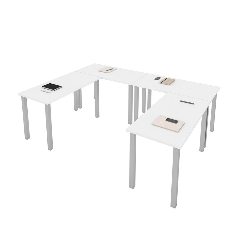 Modubox Desk Universel 4-Piece Set Including 4 24″ × 48″ Table Desks with Square Metal Legs - Available in 3 Colours