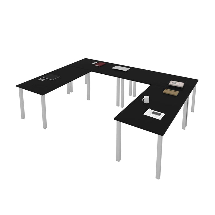 Modubox Desk Universel 4-Piece Set Including Four 30″ × 60″ Table Desks with Square Metal Legs - Available in 3 Colours