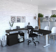 Modubox Desk Viva 2-Piece Set Including an L-Shaped Standing Desk and a Credenza - Available in 2 Colours