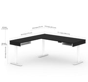 Modubox Desk Viva 2-Piece Set Including an L-Shaped Standing Desk and a Credenza - Available in 2 Colours