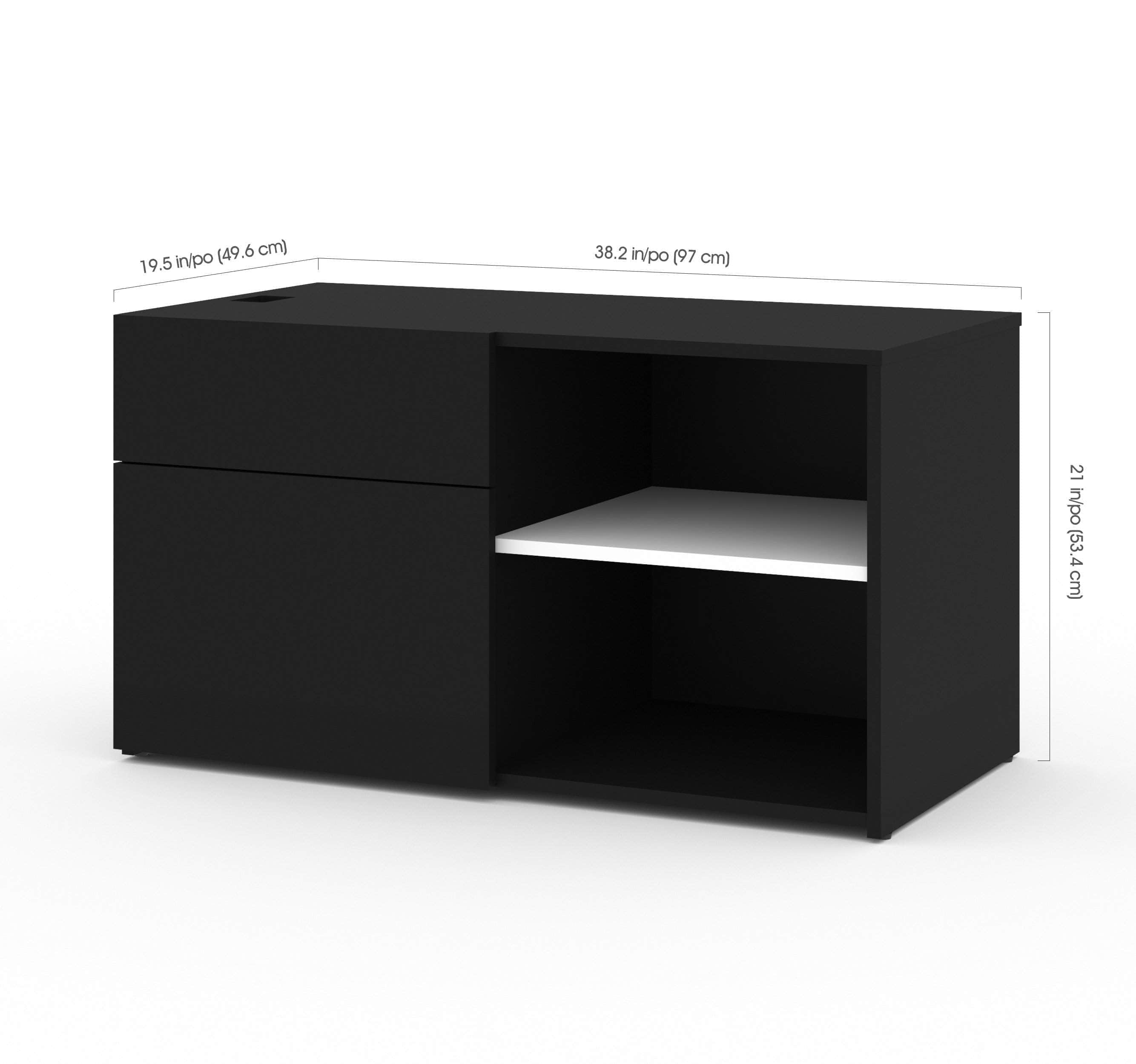 Modubox Desk Viva 2-Piece Set Including an L-Shaped Standing Desk and a Credenza - Available in 2 Colours