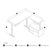 Modubox Desk Viva 2-Piece Set Including an L-Shaped Standing Desk and a Credenza - Available in 2 Colours