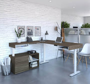 Modubox Desk Viva 2-Piece Set Including an L-Shaped Standing Desk and a Credenza - Available in 2 Colours