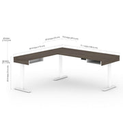 Modubox Desk Viva 2-Piece Set Including an L-Shaped Standing Desk and a Credenza - Available in 2 Colours