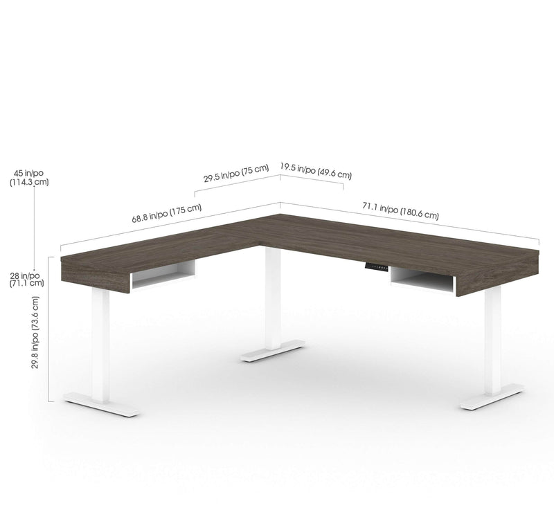 Modubox Desk Viva 2-Piece Set Including an L-Shaped Standing Desk and a Credenza - Available in 2 Colours