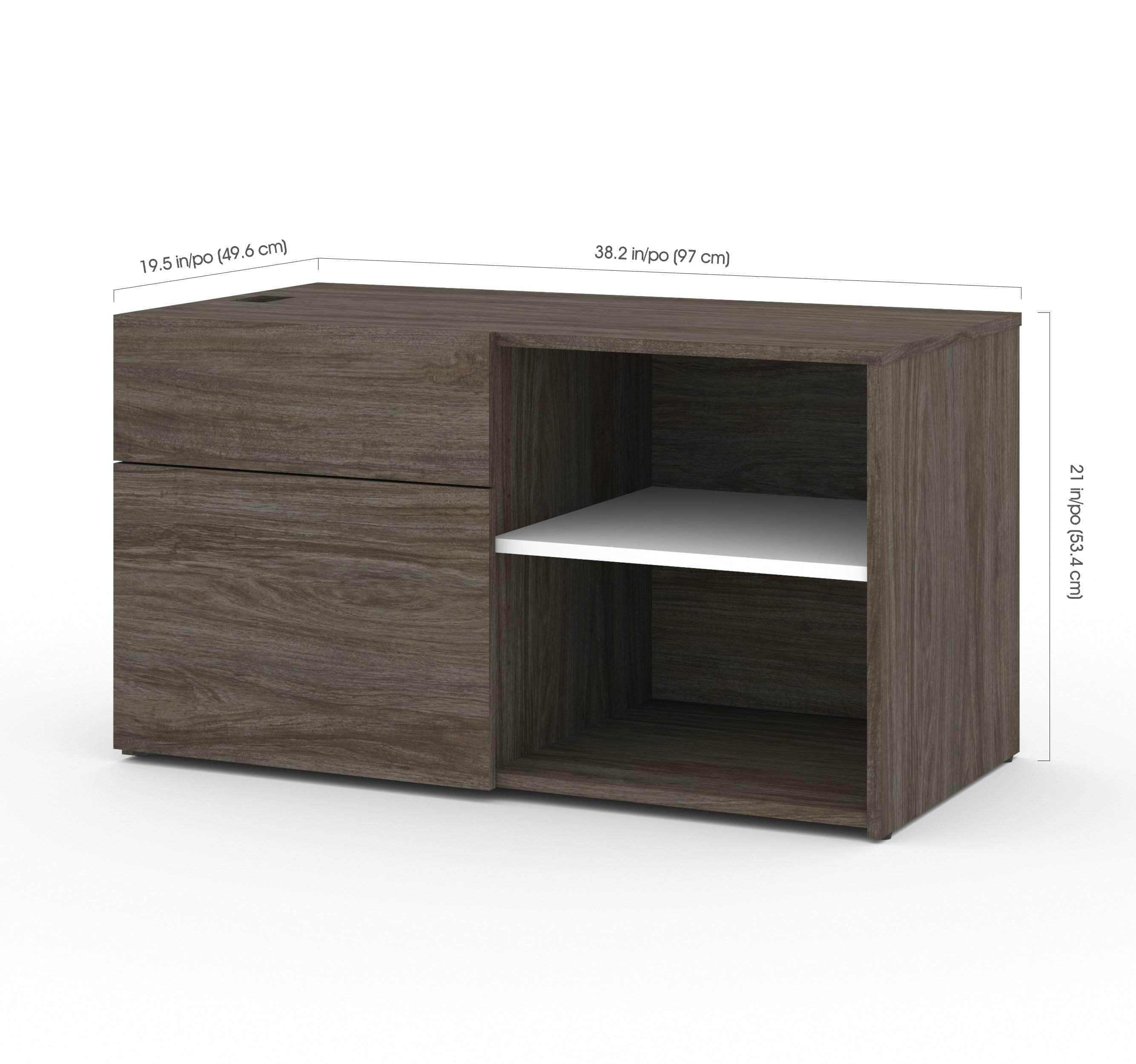 Modubox Desk Viva 2-Piece Set Including an L-Shaped Standing Desk and a Credenza - Available in 2 Colours