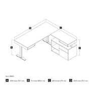 Modubox Desk Viva 2-Piece Set Including an L-Shaped Standing Desk and a Credenza - Available in 2 Colours
