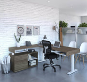 Modubox Desk Viva 2-Piece Set Including an L-Shaped Standing Desk and a Credenza - Available in 2 Colours