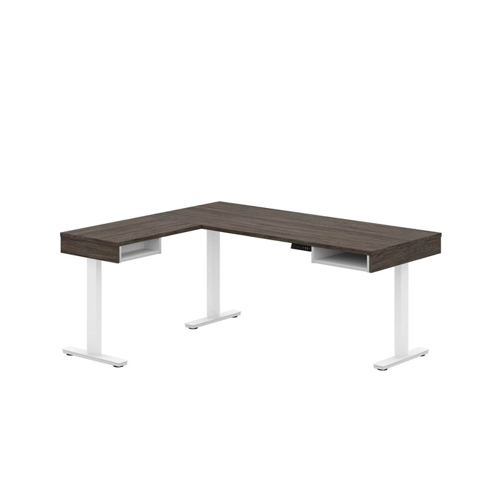 Modubox Desk Walnut Grey & White Pro-Vega L-Shaped Standing Desk - Available in 2 Colours