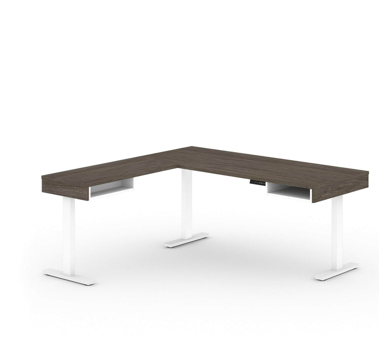 Modubox Desk Walnut Grey & White Viva L-Shaped Standing Desk - Available in 2 Colours