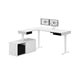 Modubox Desk White & Black Pro-Vega L-Shaped Standing Desk with Credenza and Dual Monitor Arm - Available in 2 Colours