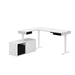 Modubox Desk White & Black Pro-Vega L-Shaped Standing Desk with Credenza - Available in 2 Colours