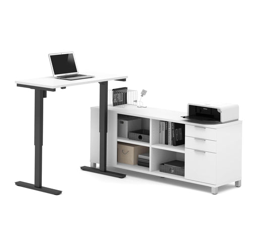 Modubox Desk White Pro-Linea 2-Piece Set Including a Standing Desk and a Credenza - Available in 2 Colours