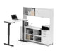 Modubox Desk White Pro-Linea 2-piece Set Including a Standing Desk and a Credenza with Hutch - Available in 2 Colours