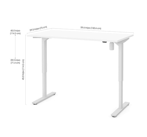 Modubox Desk White Universel 30“ x 60“ Electric Standing Desk - White