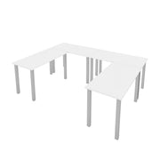 Modubox Desk White Universel 4-Piece Set Including 4 24″ × 48″ Table Desks with Square Metal Legs - Available in 3 Colours