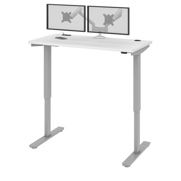 Modubox Desk White Upstand 24” x 48” Standing Desk with Dual Monitor Arm - Available in 4 Colours