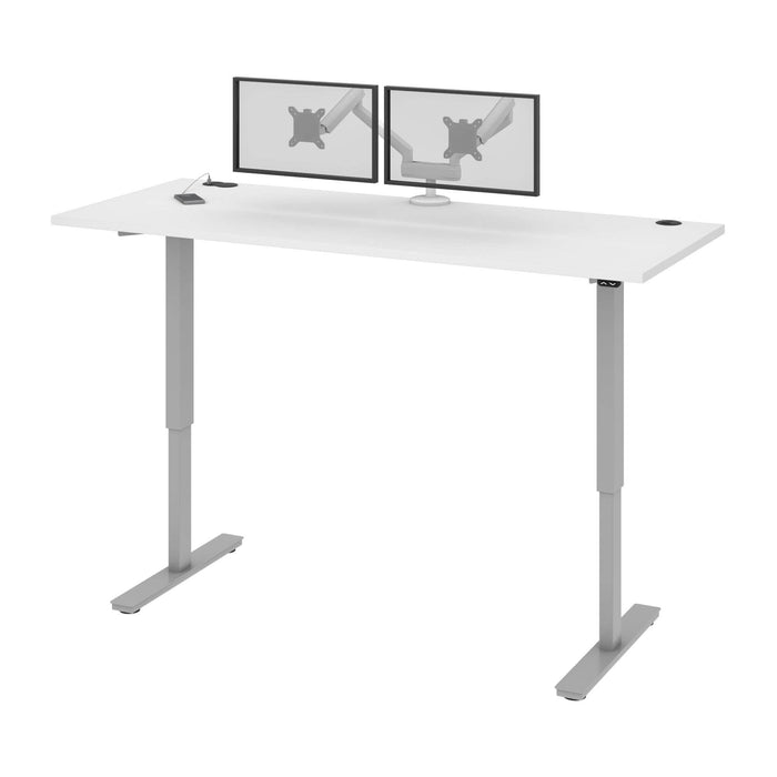 Modubox Desk White Upstand 30” x 72” Standing Desk with Dual Monitor Arm - Available in 4 Colours