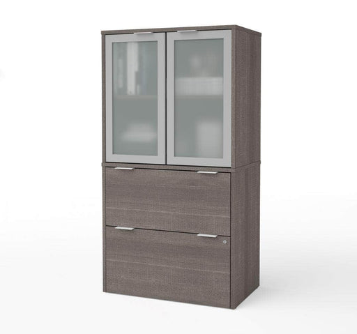 Modubox File Cabinet i3 Plus Lateral File Cabinet with Frosted Glass Doors Hutch - Available in 3 Colours