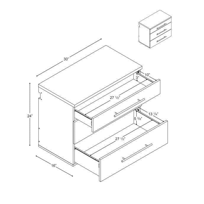 Modubox HangUps Home Storage Collection HangUps Three Drawer Base Storage Cabinet - Available in 3 Colours