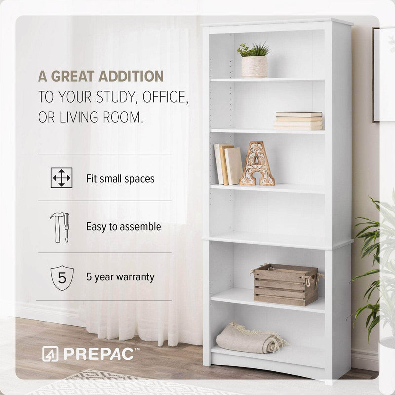 Modubox Home Office 6 Shelf Bookcase - Available in 2 Colours