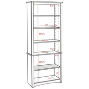 Modubox Home Office 6 Shelf Bookcase - Available in 2 Colours