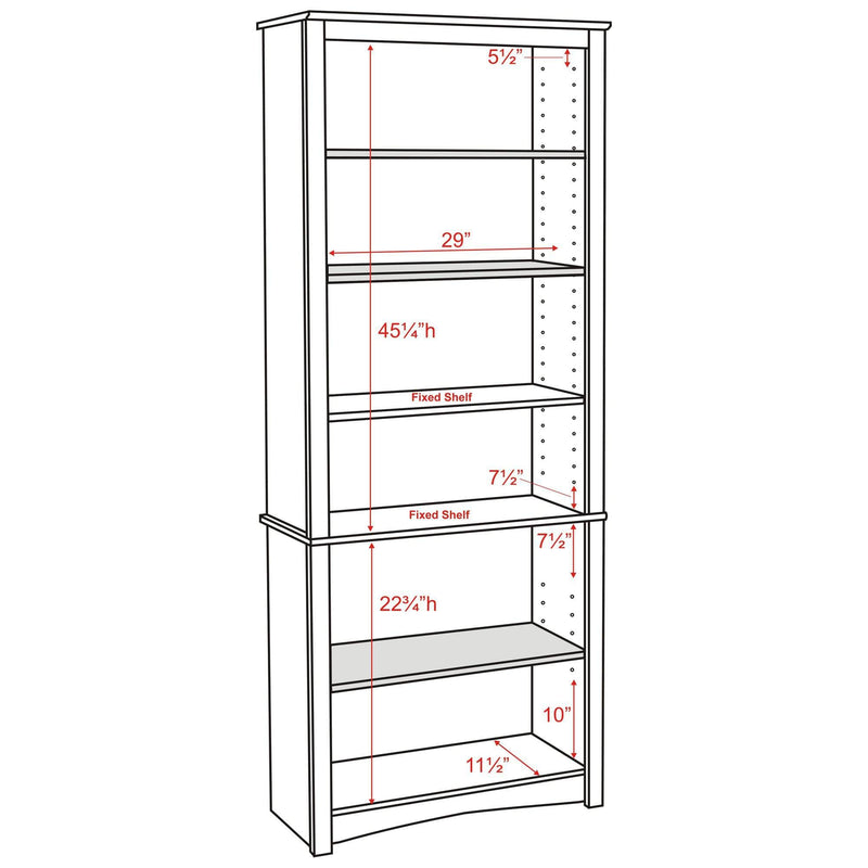 Modubox Home Office 6 Shelf Bookcase - Available in 2 Colours