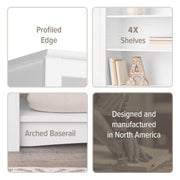 Modubox Home Office Four Shelf Bookcase - Available in 2 Colours