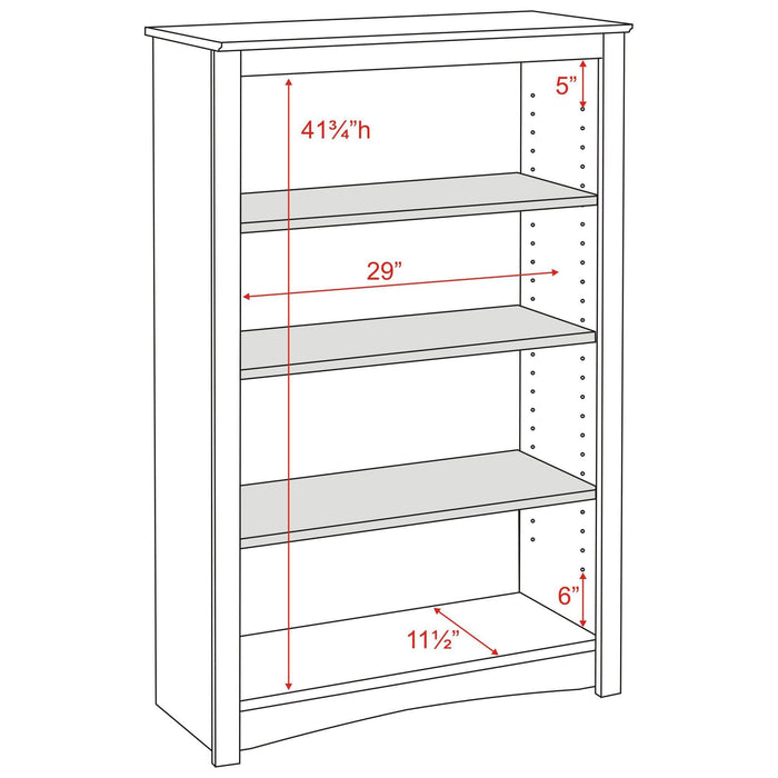 Modubox Home Office Four Shelf Bookcase - Available in 2 Colours