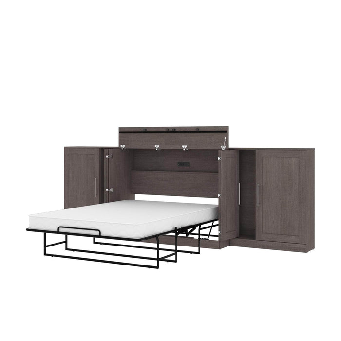 Modubox Murphy Cabinet Bed Bark Grey Pur Full Murphy Cabinet Bed with Mattress and 2 36″ Storage Units - Available in 3 Colours