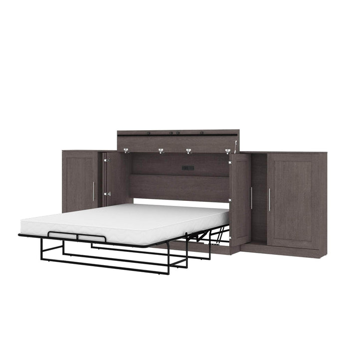Modubox Murphy Cabinet Bed Bark Grey Pur Queen Murphy Cabinet Bed with Mattress and 2 36″ Storage Units - Available in 3 Colours