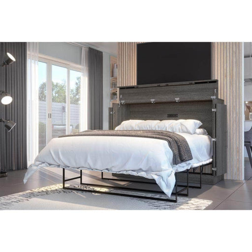Modubox Murphy Chest Bark Grey Nebula Full Murphy Cabinet bed with Mattress - Bark Grey