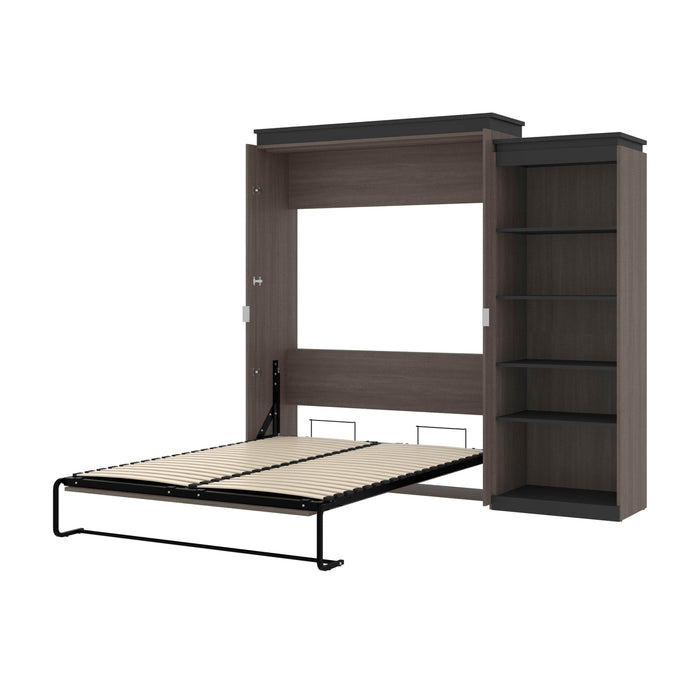 Modubox Murphy Wall Bed Bark Grey & Graphite Orion Queen Murphy Wall Bed with Shelving Unit - Available in 2 Colours