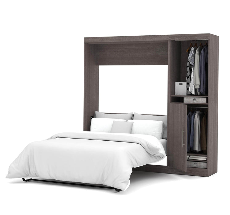 Modubox Murphy Wall Bed Bark Grey Nebula Full Murphy Wall Bed with Storage Unit (84W) - Available in 3 Colours