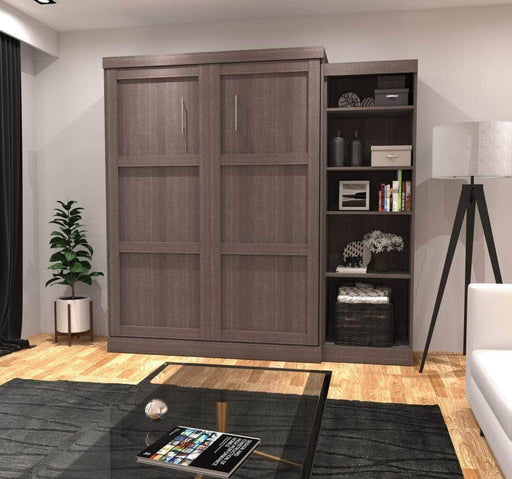 Modubox Murphy Wall Bed Bark Grey Pur 90" Queen Size Murphy Wall Bed with Storage Unit - Available in 3 Colours