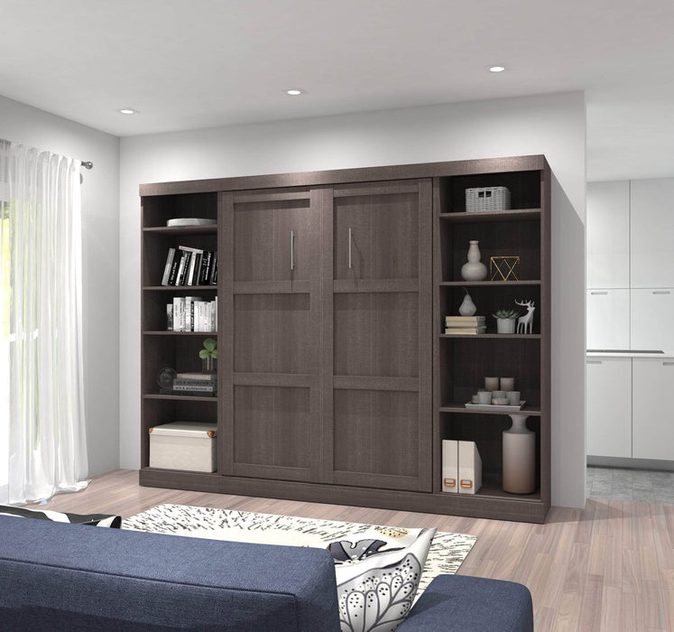 Modubox Murphy Wall Bed Bark Grey Pur Full Murphy Bed with 2 Storage Units (109W) - Available in 3 Colours