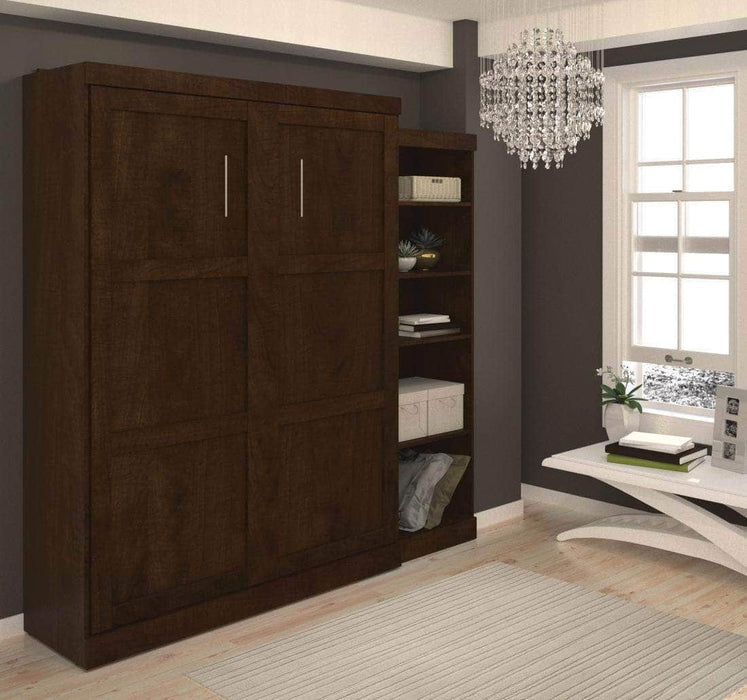 Modubox Murphy Wall Bed Chocolate Pur 90" Queen Size Murphy Wall Bed with Storage Unit - Available in 3 Colours