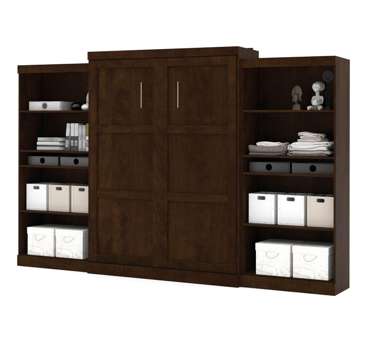 Modubox Murphy Wall Bed Chocolate Pur Queen Murphy Wall Bed and 2 Storage Units (136”) - Available in 2 Colours
