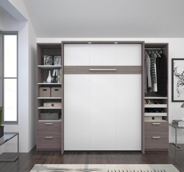 Modubox Murphy Wall Bed Cielo Full Murphy Wall Bed and 2 Storage Cabinets with Drawers (98W) - Available in 2 Colours