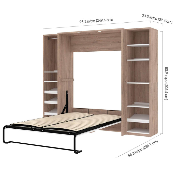 Modubox Murphy Wall Bed Cielo Full Murphy Wall Bed with 2 Storage Cabinets (98W) - Available in 2 Colours