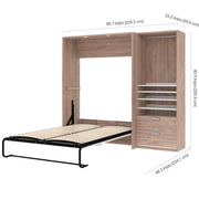 Modubox Murphy Wall Bed Cielo Full Murphy Wall Bed with Storage Cabinet (89W) - Available in 2 Colours