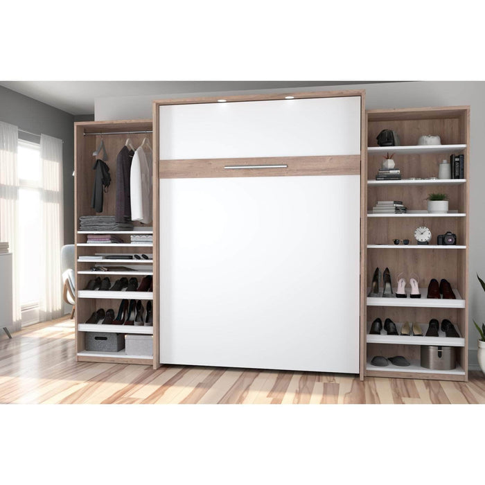 Modubox Murphy Wall Bed Cielo Queen Murphy Wall Bed with 2 Storage Cabinets (124W) - Available in 2 Colours