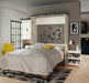 Modubox Murphy Wall Bed Lumina Queen Murphy Bed with Desk and 1 Storage Unit in White Chocolate