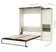 Modubox Murphy Wall Bed Lumina Queen Murphy Bed with Desk and 1 Storage Unit in White Chocolate