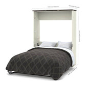Modubox Murphy Wall Bed Lumina Queen Murphy Bed with Desk and 1 Storage Unit in White Chocolate