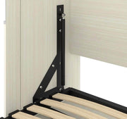 Modubox Murphy Wall Bed Lumina Queen Murphy Bed with Desk and 1 Storage Unit in White Chocolate