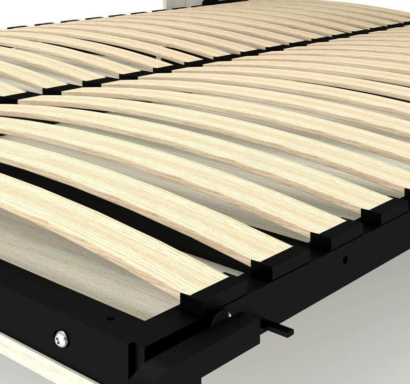 Modubox Murphy Wall Bed Lumina Queen Murphy Bed with Desk and 1 Storage Unit in White Chocolate