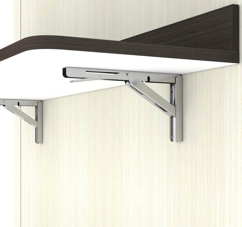 Modubox Murphy Wall Bed Lumina Queen Murphy Bed with Desk and 1 Storage Unit in White Chocolate