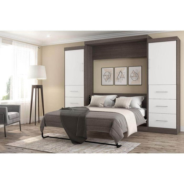 Modubox Murphy Wall Bed Nebula 115" Set including a Queen Wall Murphy Bed and Two Storage Units with Drawers - Available in 3 Colours