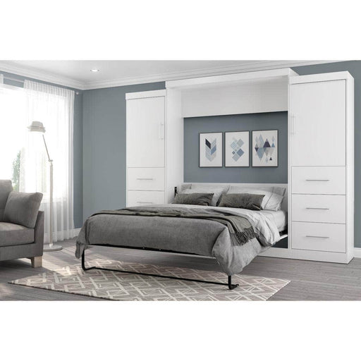 Modubox Murphy Wall Bed Nebula 115" Set including a Queen Wall Murphy Bed and Two Storage Units with Drawers - Available in 3 Colours